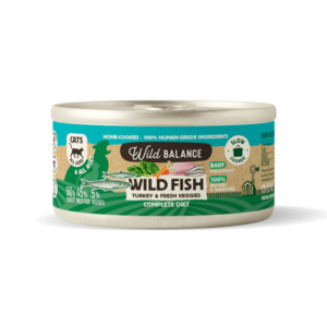 Wild Balance Lata PESCADO y PAVO con Verduras (Comida Cocinada Húmeda-Filosofía BARF) 120 g para Gatos de Wild Balance disponible en Emperrados para cuidar a tu peludo.