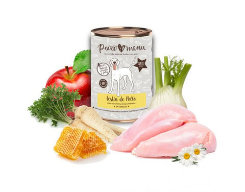 Comida húmeda para perros sabor pollo de Puromenu
