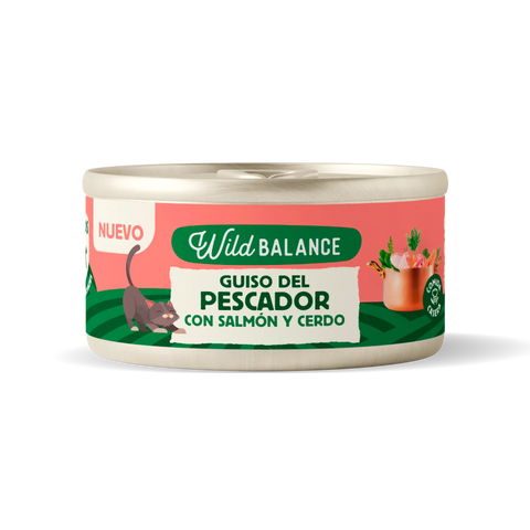 Wild Balance Lata GUISO del Pescador con SALMÓN Y CERDO - Comida Cocinada Húmeda - 80 g para Gatos de Wild Balance disponible en Emperrados para cuidar a tu peludo.