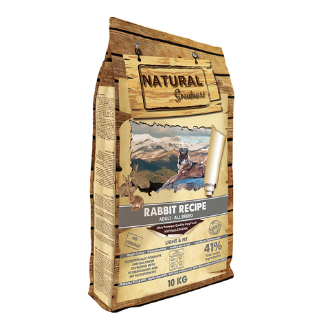 Etiqueta del producto Natural Greatness Conejo Light & Fit