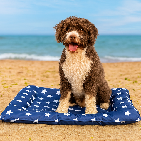 Cama refrescante Freedog en uso por un perro