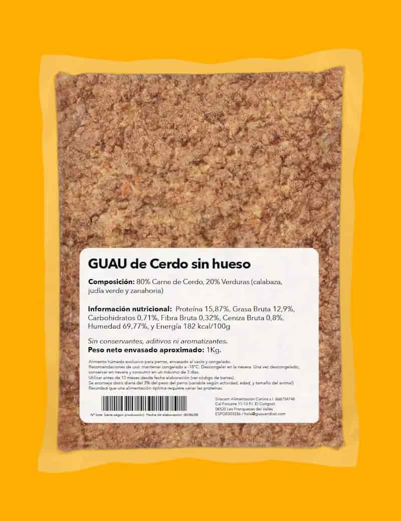 GuauandCat Menú COCINADO Cerdo Sin Hueso para Perros - Imagen 2