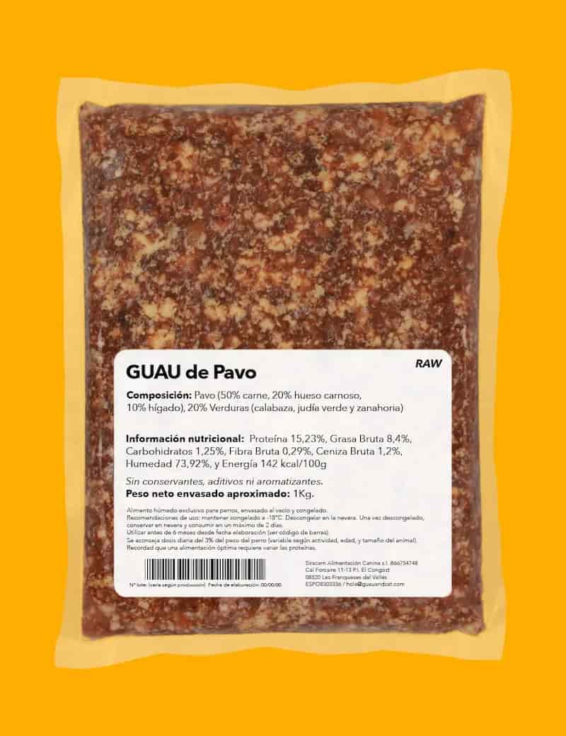 GuauandCat Menú BARF Pavo para Perros - Imagen 2