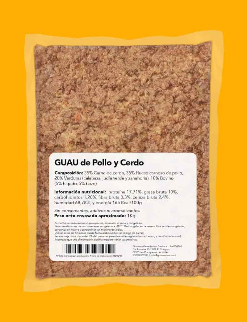 GuauandCat Menú COCINADO Pollo y Cerdo para Perros - Imagen 2