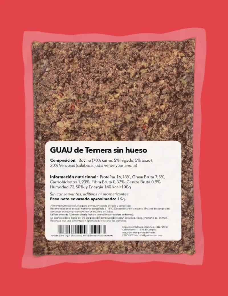 GuauandCat Menú COCINADO Ternera Sin Hueso para Perros - Imagen 2