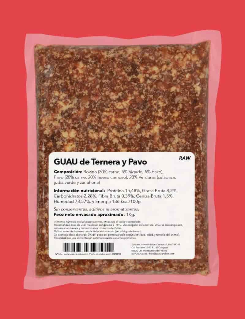 GuauandCat Menú BARF Ternera y Pavo para Perros - Imagen 2