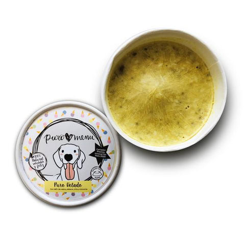 Puromenu Puro HELADO Golden Paste (Kefir leche cruda de cabra) 130 g para Perros y Gatos de Puro Menú disponible en Emperrados para cuidar a tu peludo.