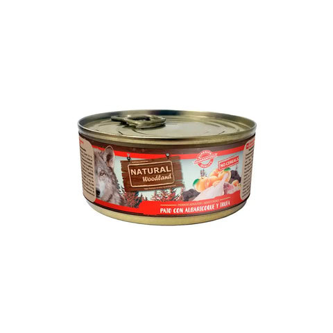 Composición de ingredientes naturales para perros en lata