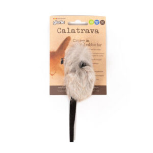 Gloriapets Juguete Calatrava Ratoncito con Piel de Conejo para Gatos de Gloriapets disponible en Emperrados para cuidar a tu peludo.