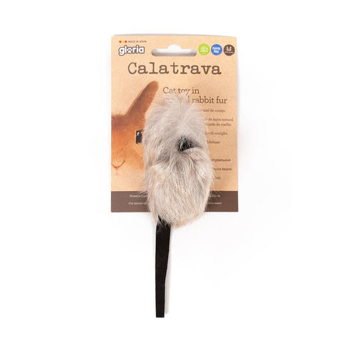 Gloriapets Juguete Calatrava Ratoncito con Piel de Conejo para Gatos de Gloriapets disponible en Emperrados para cuidar a tu peludo.