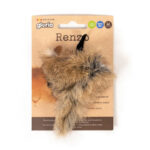 Gloriapets Juguete Rata RENZO de Piel Natural de Conejo (con sonido) para Gatos de Gloriapets disponible en Emperrados para cuidar a tu peludo.