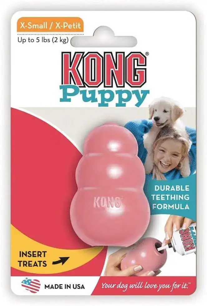 Kong Juguete PUPPY (de Caucho Natural Muy Blando) Rellenable, AZUL o ROSA, para Perros CACHORROS - Imagen 3