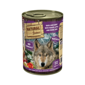 Natural Greatness Lata PATO Y CONEJO con tomate, manzana y semillas de hinojo 400 g para Perros de Natural Greatness disponible en Emperrados para cuidar a tu peludo.