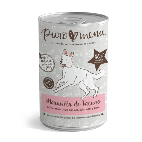lata de comida para perros puromenu maravilla de vacuno bio