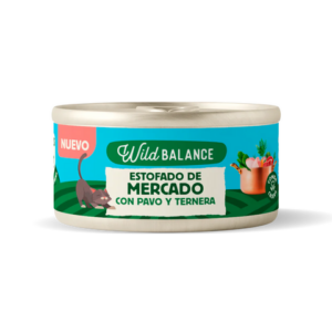 Wild Balance Lata ESTOFADO con PAVO Y TERNERA ( Comida Cocinada Húmeda-Filosofía BARF) 80 g para Gatos de Wild Balance disponible en Emperrados para cuidar a tu peludo.