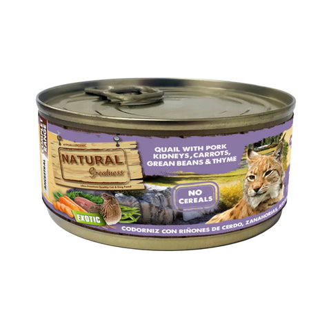 Natural Greatness Lata CORDONIZ con CON CERDO, zanahorias, judías y tomillo 170 g para Gatos de Natural Greatness disponible en Emperrados para cuidar a tu peludo.