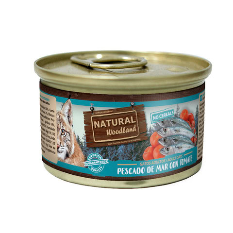 Natural Woodland Lata PESCADO DE MAR con tomate 85 g para Gatos de Natural Greatness disponible en Emperrados para cuidar a tu peludo.