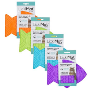 Comedero interactivo Lickimat Felix Classic para gatos en forma de pez