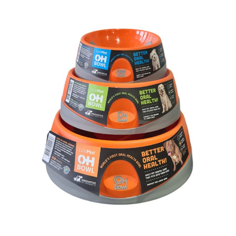Comedero Lickimat Oh Bowl en color azul para mascotas