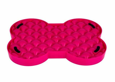 Vista lateral del Lickimat Slodog para alimentación lenta