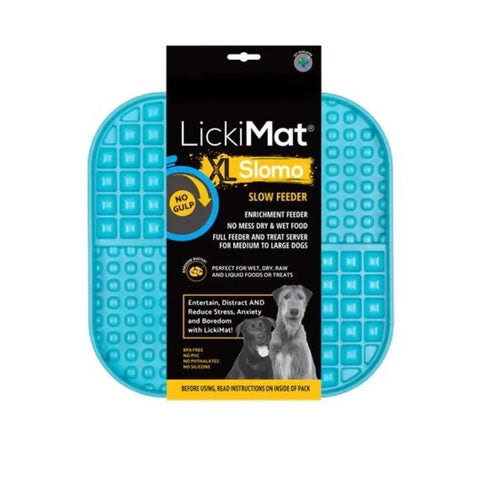 Lickimat Slomo en color azul para mascotas