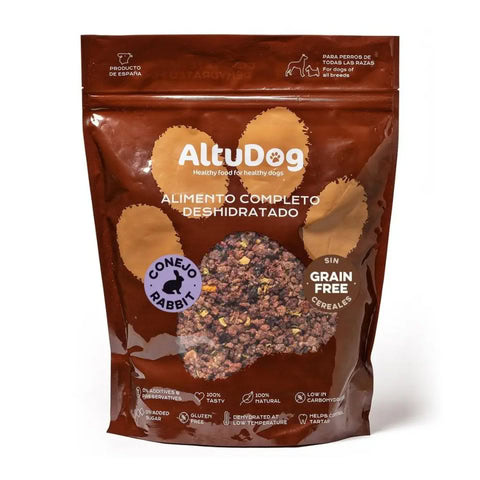 Altudog Menú Deshidratado CONEJO (Sin Cereales) 1 kg para Perros de Altudog disponible en Emperrados para cuidar a tu peludo.