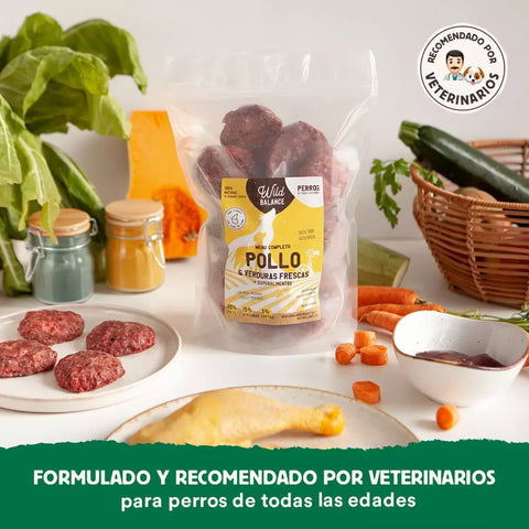 Mezcla saludable de pollo y verduras para perros de Wild Balance