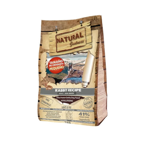 Pienso de conejo para perros senior y light mini de Natural Greatness