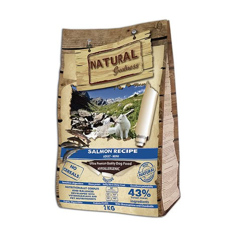 Pienso de salmón para perros pequeños Natural Greatness Sensitive Mini