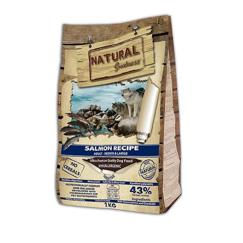 Bolsa de pienso Natural Greatness de salmón para perros sensibles