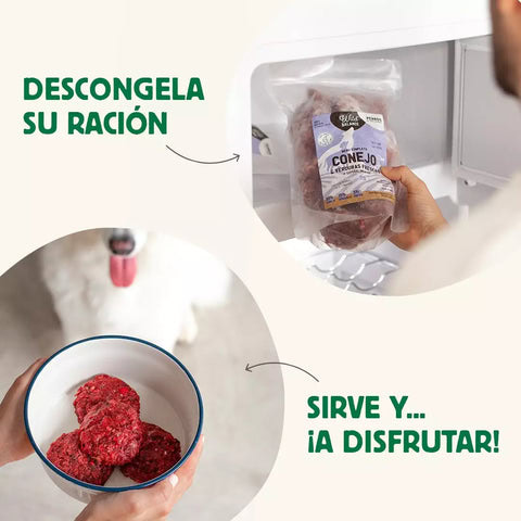 Nutrición BARF de pollo y verduras, ideal para perros de todas las razas