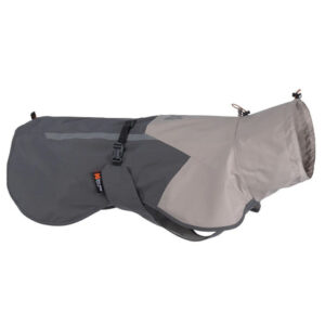 Perro usando chubasquero impermeable Non-Stop Fjord 2.0 en un día lluvioso