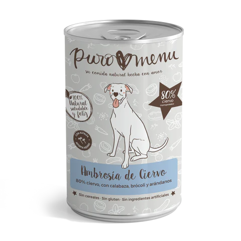 Lata de alimento premium Puromenu Ambrosía de ciervo para perros