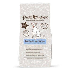 Menú BARF de ciervo para perros Puromenu, comida natural y nutritiva