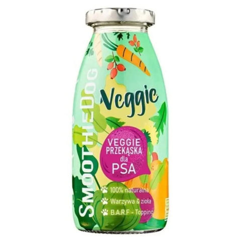 SmoothieDog Snack Líquido VEGGIE / 100% VEGETAL - Botella Vidrio 250 ml para Perros de Smoothiedog disponible en Emperrados para cuidar a tu peludo.