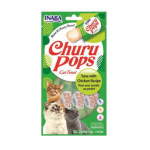 Inaba CHURU Pops POLLO CON ATÚN (Tuna/Chicken) 60 g, Snack cremoso para Gatos de Inaba disponible en Emperrados para cuidar a tu peludo.