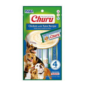 Inaba CHURU Bites/Bocaditos POLLO CON ATÚN (Chicken with Tuna) 96 g, Snack cremoso para Perros de Inaba disponible en Emperrados para cuidar a tu peludo.