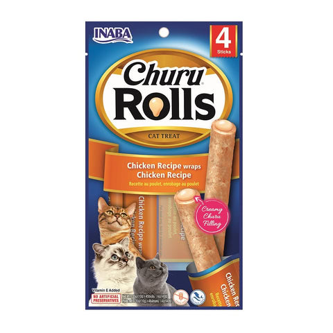 Inaba CHURU Rolls/Rulos POLLO 56 g, Snack cremoso para Gatos de Inaba disponible en Emperrados para cuidar a tu peludo.