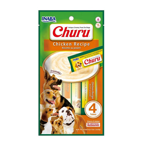 Inaba CHURU POLLO (Chicken) 56 g, Snack cremoso para Perros de Inaba disponible en Emperrados para cuidar a tu peludo.