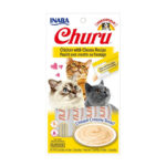 Inaba CHURU POLLO CON QUESO (Chicken with Cheese) 56 g, Snack cremoso para Gatos de Inaba disponible en Emperrados para cuidar a tu peludo.