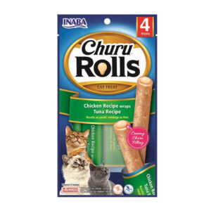 Inaba CHURU Rolls/Rulos POLLO CON ATÚN (Chicken/Tuna) 56 g, Snack cremoso para Gatos de Inaba disponible en Emperrados para cuidar a tu peludo.