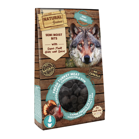 Natural Greatness Bits/Bolitas PAVO semihúmedos - Joint Support (glucosamina, condroitina y MSM) 150 g para Perros de Natural Greatness disponible en Emperrados para cuidar a tu peludo.