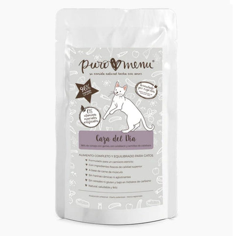 Puromenu Sobre CONEJO Y GANSO (Caza del Día) 100 g para Gatos de Puro Menú disponible en Emperrados para cuidar a tu peludo.