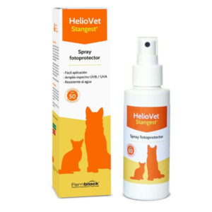 Stangest Heliovet Spray Fotoprotector Solar SPF50+ 80 ml para Perros y Gatos de Stangest disponible en Emperrados para cuidar a tu peludo.