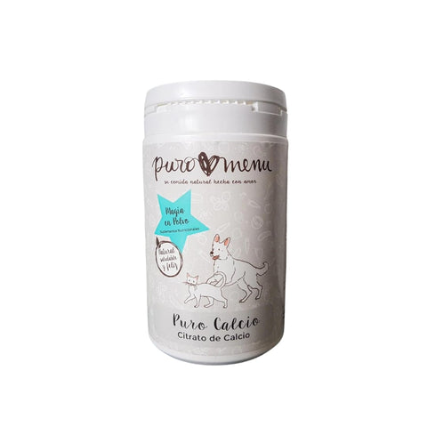 Puromenu Suplemento CITRATO DE CALCIO (Puro Calcio) 150 g para Perros y Gatos de Puro Menú disponible en Emperrados para cuidar a tu peludo.