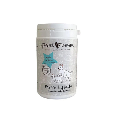 Puromenu Suplemento LEVADURA DE CERVECA (Brillo Infinito) 100 g para Perros y Gatos de Puro Menú disponible en Emperrados para cuidar a tu peludo.