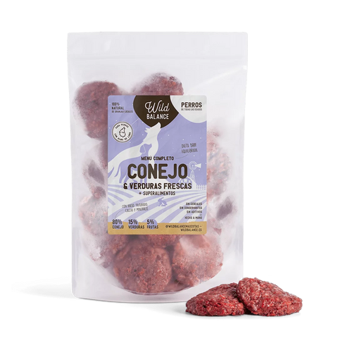 Wild Balance Menú BARF de conejo con verduras frescas para perros