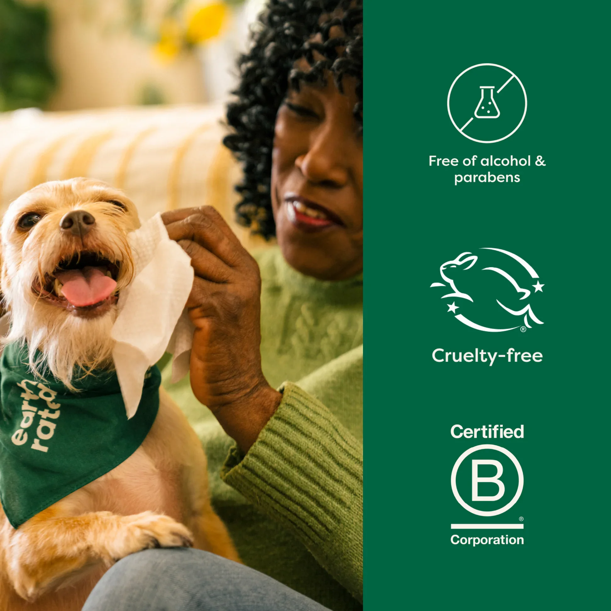Earth Rated TOALLITAS HÚMEDAS Hipoalergénicas para ASEO de Perros y Gatos - Imagen 4