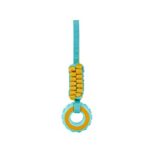 Freedog Juguete MORDEDOR KINZO RUEDA T.Única (30x8,3x4 cm) Amarillo y Turquesa para Perros