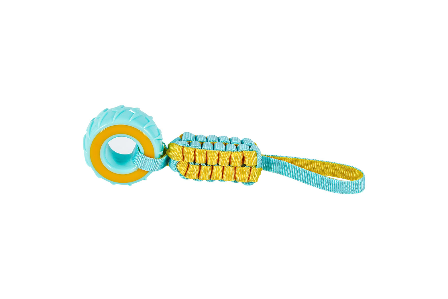Freedog Juguete MORDEDOR KINZO RUEDA T.Única (30x8,3x4 cm) Amarillo y Turquesa para Perros - Imagen 2